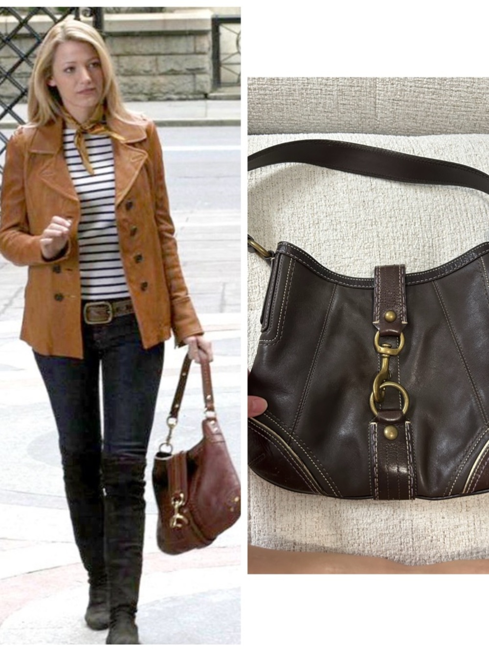 Coach Hampton bag in brown - alt Serena Van Der Woodsen